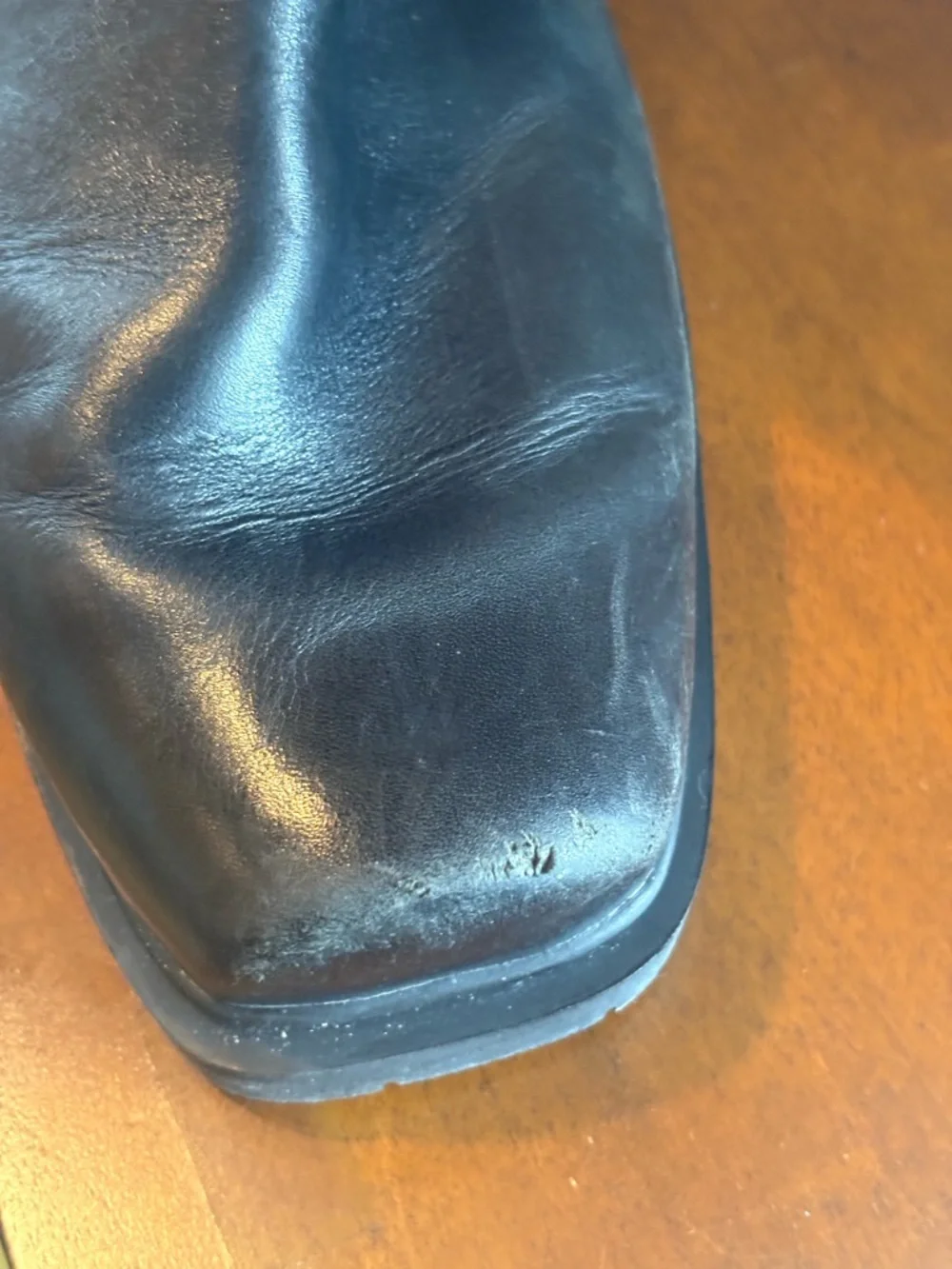 I Travel Mens Mid Length Black Leather Boots w/ Zipper Size 45 Eur